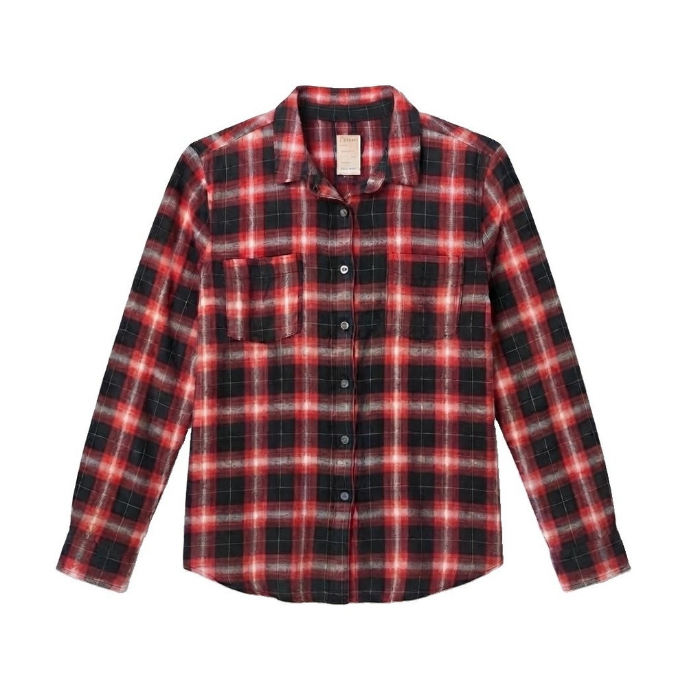 Sonoma Men's Size XL Plaid Flannel Button Down Shirt Red Black Soft Collared